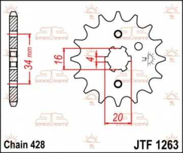 JT SPROCKETS - SPROCKET FRONT 17T 428 - 12120804