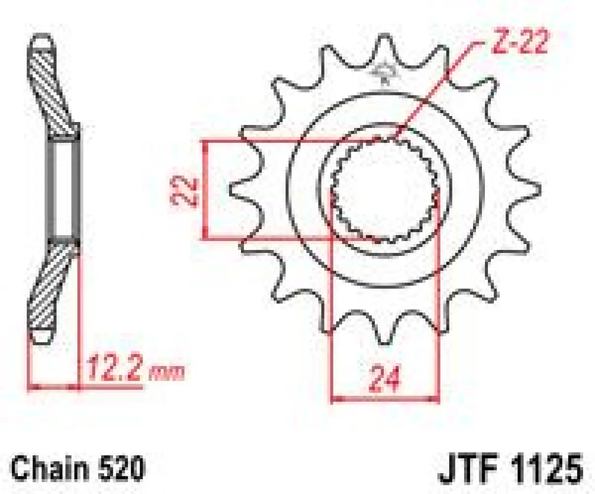 JT SPROCKETS - SPROCKET FRONT 16T 520 - 12120930