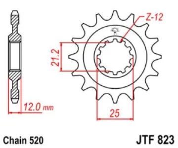 JT SPROCKETS - SPROCKET FRONT 16T 520 - 12121210