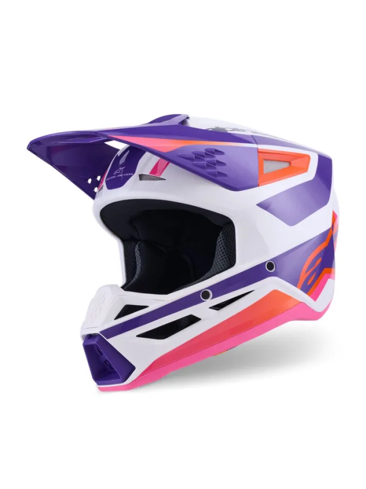 ALPINESTARS(MX) - HELMET SM3 HEAT WHT/PU/PINK L - 01109180
