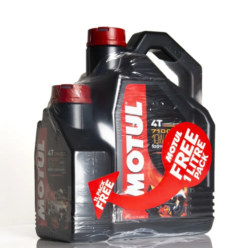 MOTUL 7100 Motor Oil 10W40 4T 100% Synthetic 4L + 1L Offered - 1102833