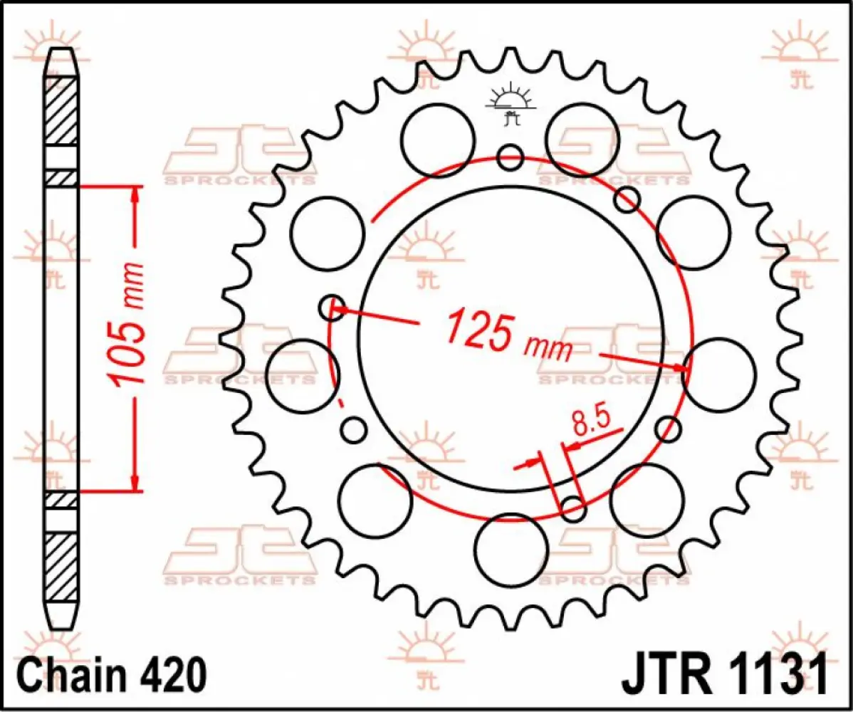 JT SPROCKETS - SPROCKET REAR 50T 420 - 12100396