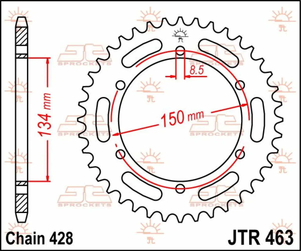 JT SPROCKETS - SPROCKET REAR 48T 428 - 12100448