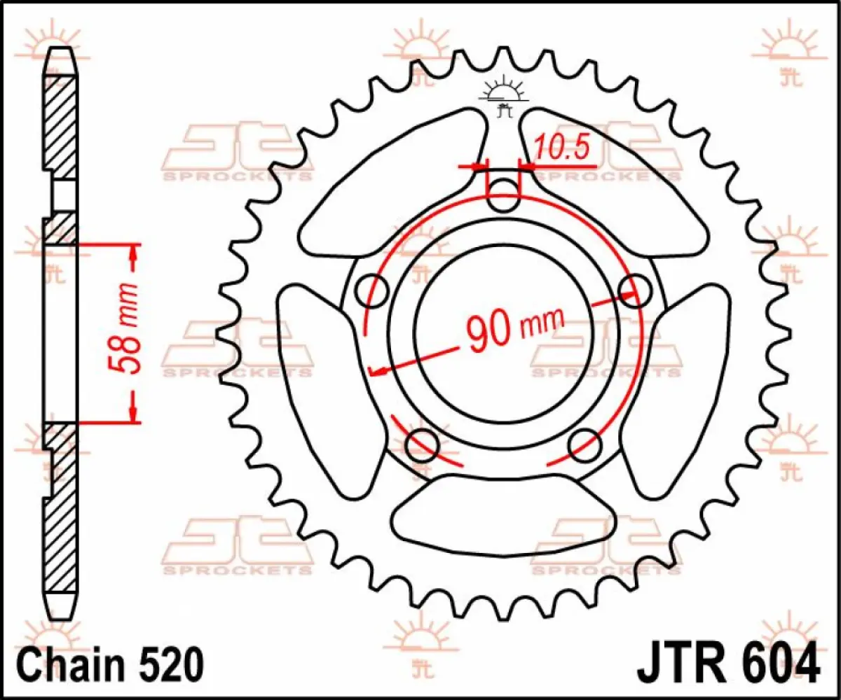 JT SPROCKETS - SPROCKET REAR 36T 520 - 12100460