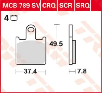 TRW - BRAKE PAD TRW MCB789SV - 17211182