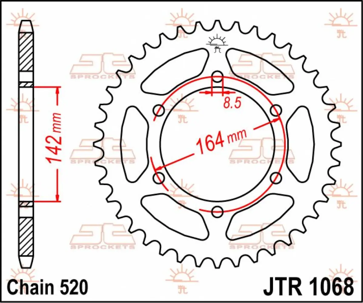 JT SPROCKETS - SPROCKET REAR 46T 520 - 12100733