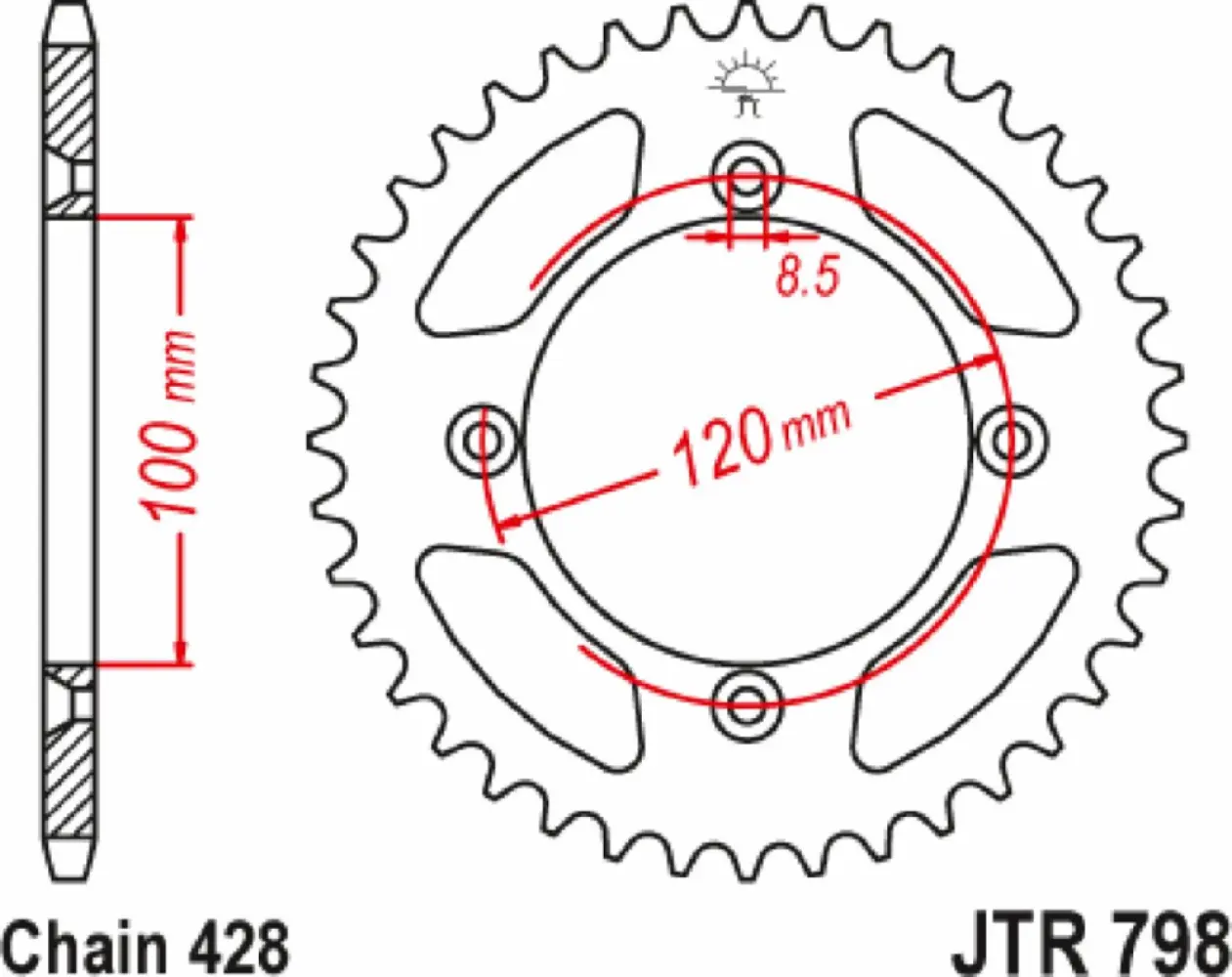 JT SPROCKETS - SPROCKET RR YAMAHA 46T - 12102760
