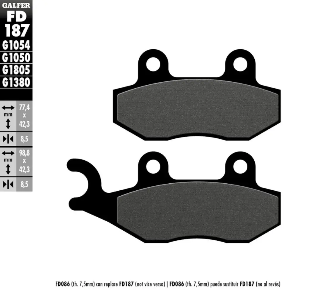GALFER - BRAKE PAD SEMI METAL - 17213543