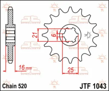 JT SPROCKETS - SPROCKET FRONT 14T 520 - 12120530