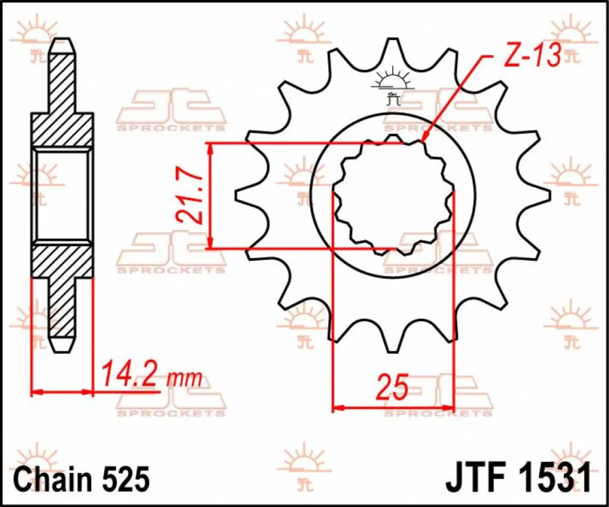 JT SPROCKETS - SPROCKET FRONT 15T 525 - 12120547