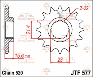 JT SPROCKETS - SPROCKET FRONT 14T 520 - 12120598