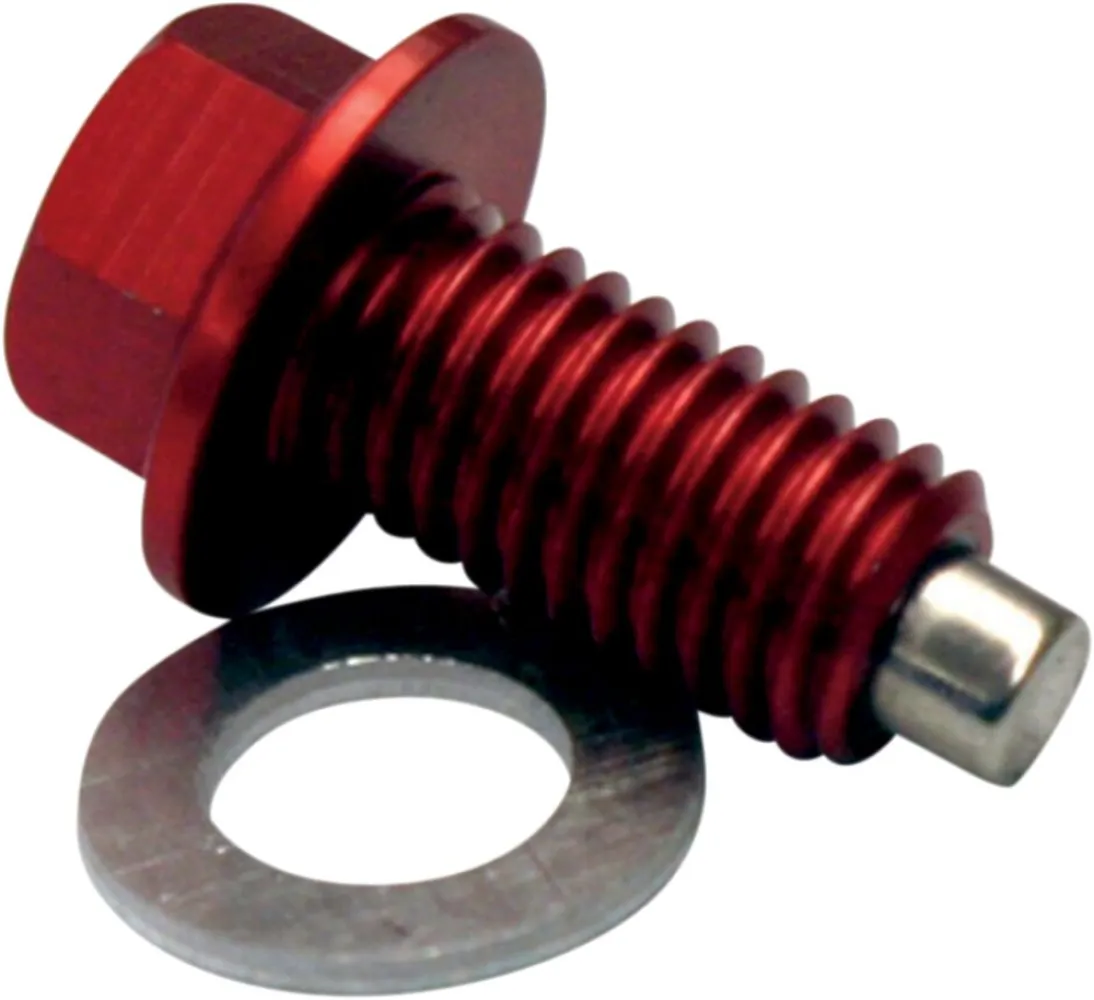 MOOSE OFFROAD HARD-PARTS - DRAIN PLUG MAGNETIC RED - 09200049