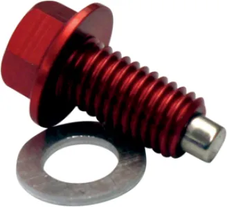 MOOSE OFFROAD HARD-PARTS - DRAIN PLUG MAGNETIC RED - 09200049