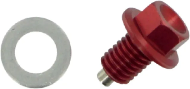 MOOSE OFFROAD HARD-PARTS - DRAIN PLUG MAGNETIC RED - 09200048