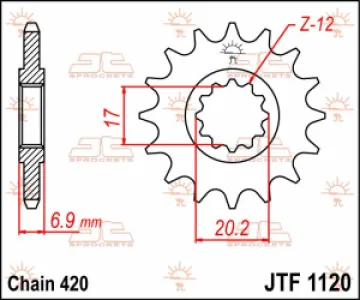 JT SPROCKETS - SPROCKET FRONT 11T 420 - 12120531