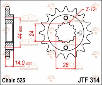 JT SPROCKETS - SPROCKET FRONT 16T 525 - 12120570