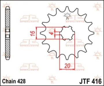 JT SPROCKETS - SPROCKET FRONT 14T 428 - 12120583