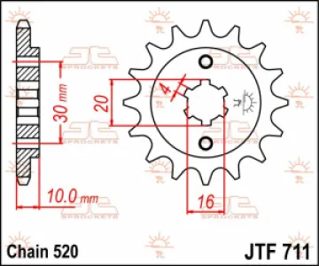 JT SPROCKETS - SPROCKET FRONT 14T 520 - 12120603