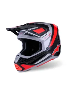 ALPINESTARS(MX) - HELMET SM7 RISE BLK/RD/SILV XS - 01109063