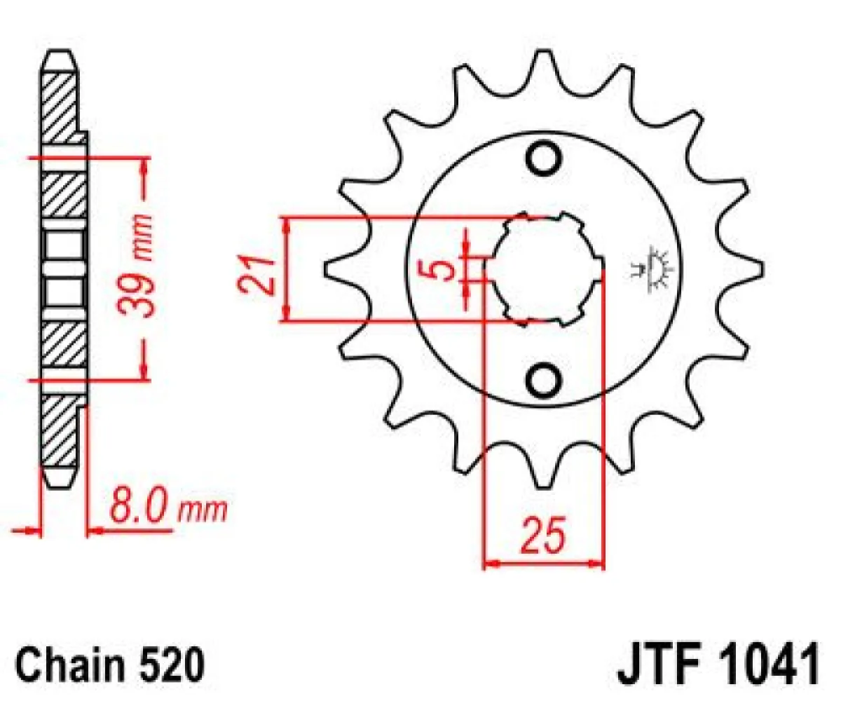JT SPROCKETS - SPROCKET FRONT 14T 520 - 12120778