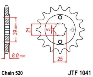JT SPROCKETS - SPROCKET FRONT 14T 520 - 12120778