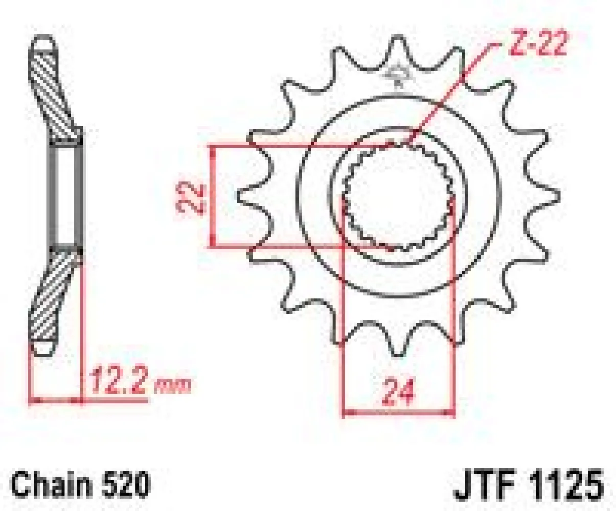 JT SPROCKETS - SPROCKET FRONT 16T 520 - 12120930