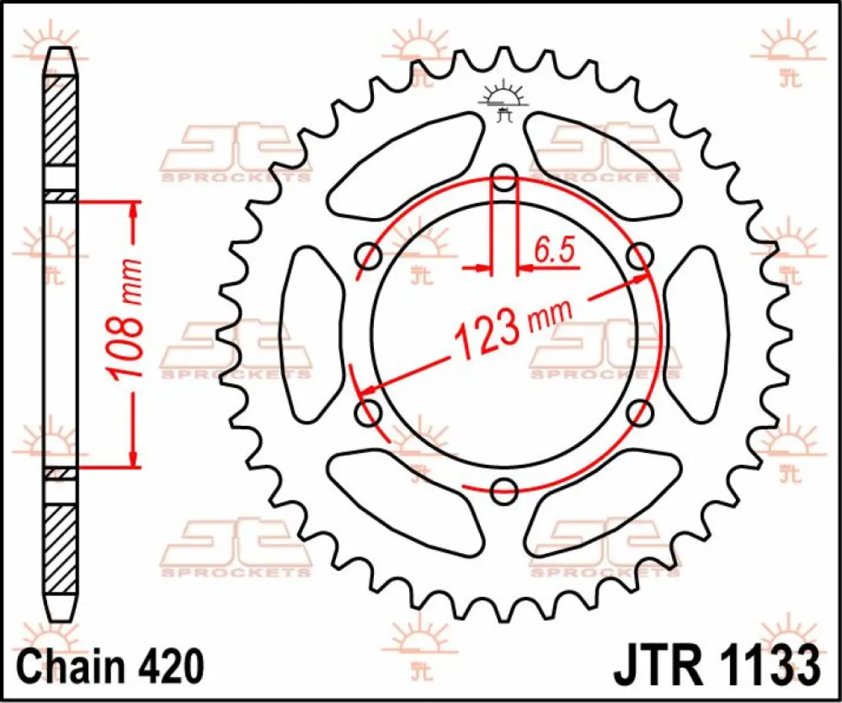 JT SPROCKETS - SPROCKET REAR 53T 420 - 12100401