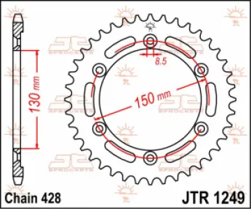 JT SPROCKETS - SPROCKET REAR 51T 428 - 12100403