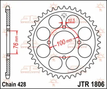 JT SPROCKETS - SPROCKET REAR 56T 428 - 12100417