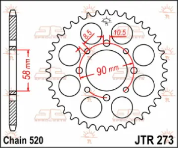 JT SPROCKETS - SPROCKET REAR 39T 520 - 12100437