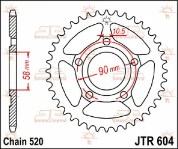 JT SPROCKETS - SPROCKET REAR 38T 520 - 12100461