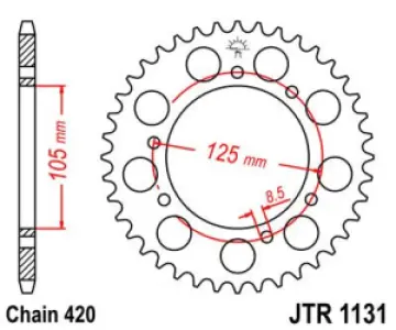 JT SPROCKETS - SPROCKET REAR 62T 420 - 12101348