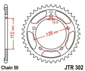 JT SPROCKETS - SPROCKET REAR 44T 530 BLK - 12101657