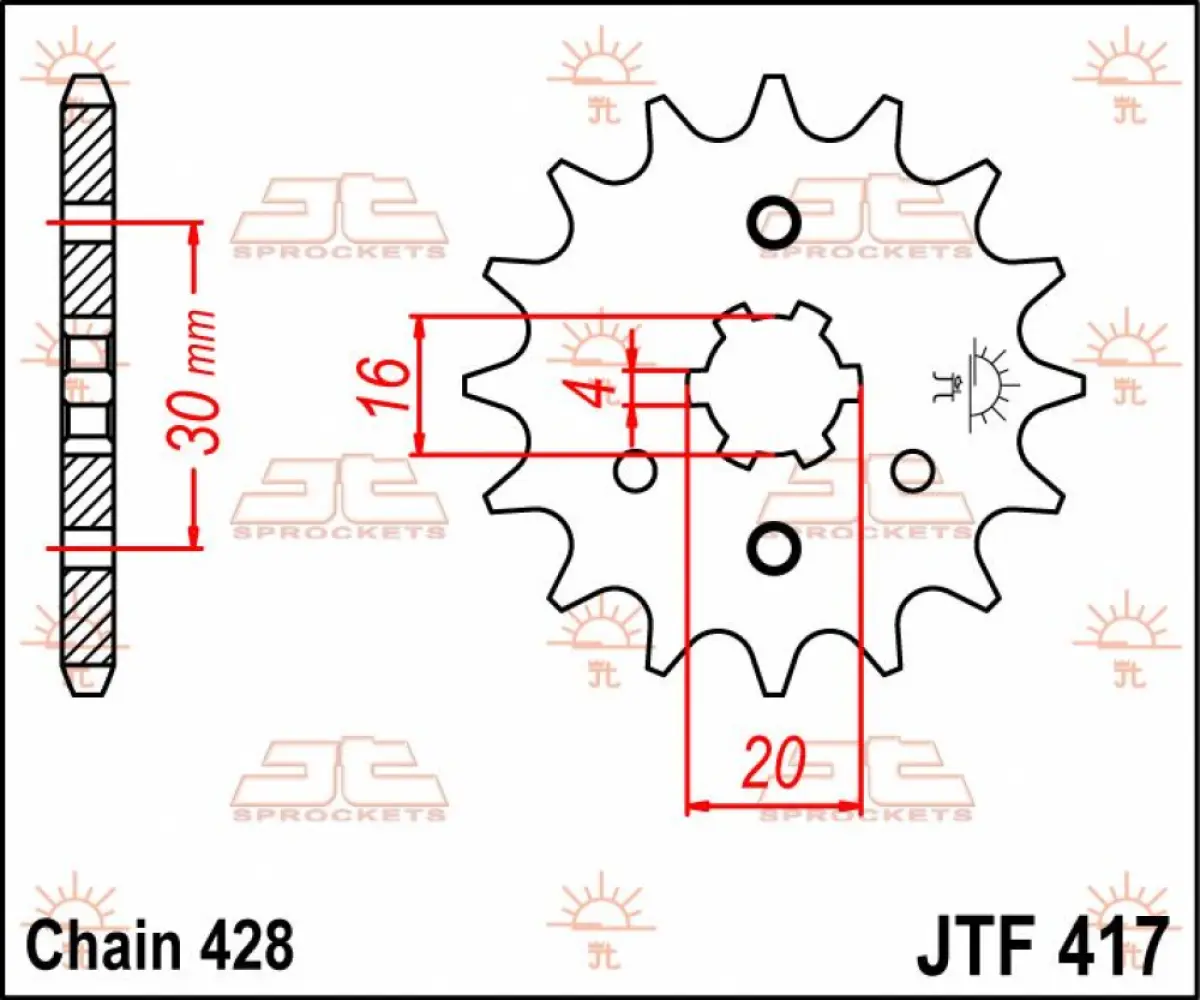 JT SPROCKETS - SPROCKET FRONT 15T 428 - 12120585