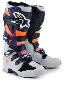 ALPINESTARS(MX) - BOOT TECH 7 BLK/LT GY/ORG FL/M - 34103415