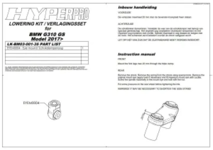 HYPERPRO - LOW KIT -35MM BMW G 310 GS 17- - 13041166