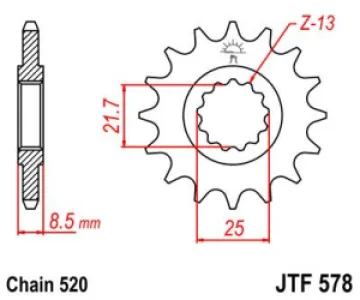 JT SPROCKETS - SPROCKET FRONT 17T 520 - 12121169
