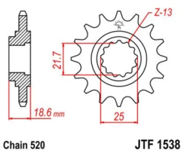JT SPROCKETS - SPROCKET FRONT 13T 520 - 12121221