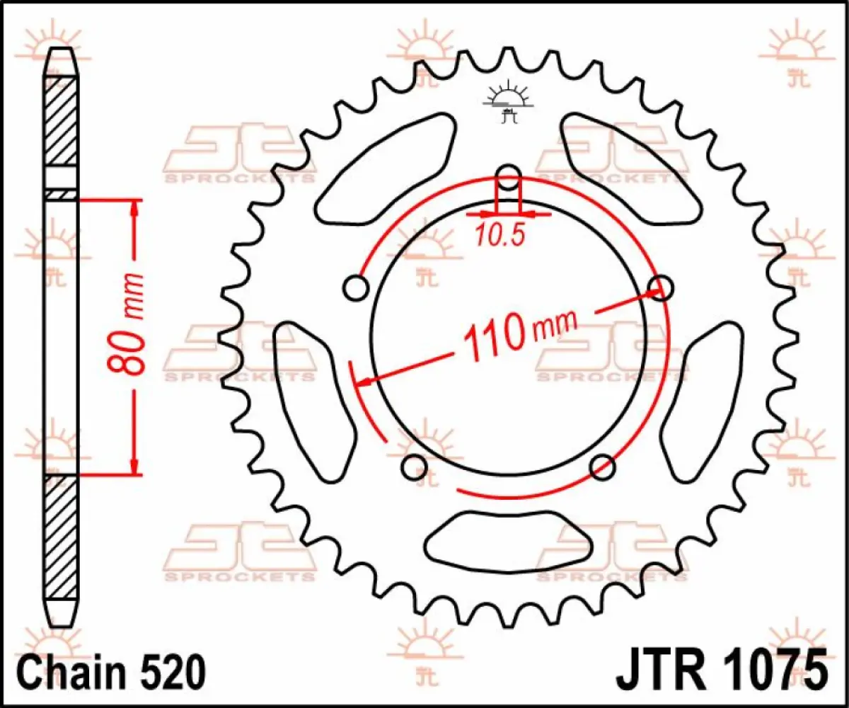 JT SPROCKETS - SPROCKET REAR 39T 520 - 12100392