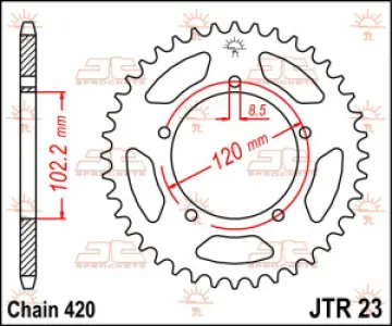 JT SPROCKETS - SPROCKET REAR 47T 420 - 12100421