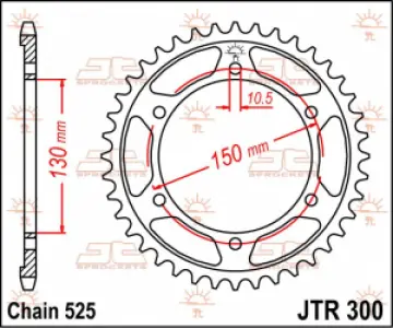 JT SPROCKETS - SPROCKET REAR 42T 525 - 12100444