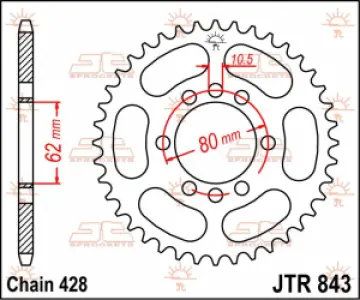 JT SPROCKETS - SPROCKET REAR 51T 428 - 12100487
