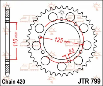 JT SPROCKETS - SPROCKET REAR 50T 420 - 12100467