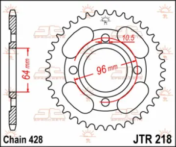 JT SPROCKETS - SPROCKET REAR 44T 428 - 12100719