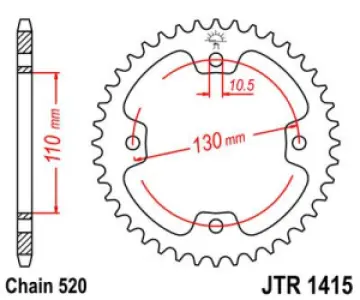 JT SPROCKETS - SPROCKET REAR 37T 520 - 12101432