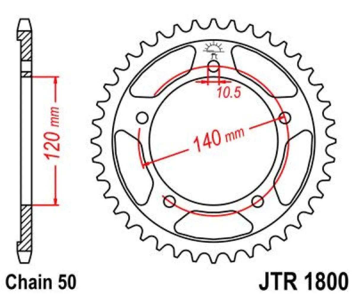 JT SPROCKETS - SPROCKET REAR 47T 530 - 12101359