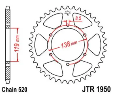 JT SPROCKETS - REAR SPROCKET 48T 520 - 12101338