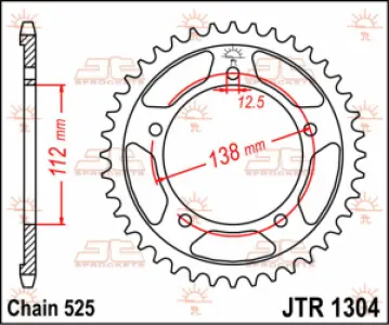 JT SPROCKETS - SPROCKET REAR 44T 525 - 12100405