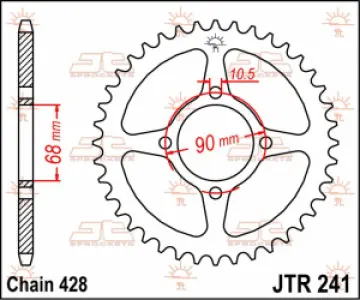 JT SPROCKETS - SPROCKET REAR 53T 428 - 12100771