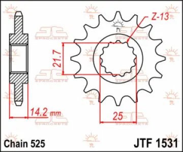 JT SPROCKETS - SPROCKET FRONT 15T 525 - 12120547